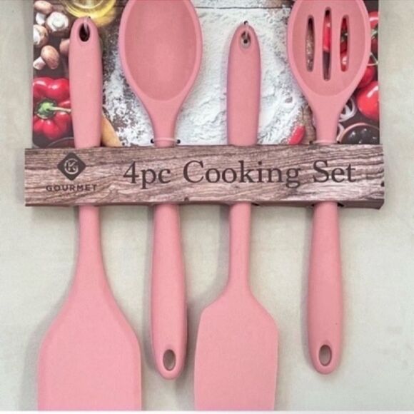 4pcs Pink Silicone Cooking Utensil Set - Picture 6 of 8